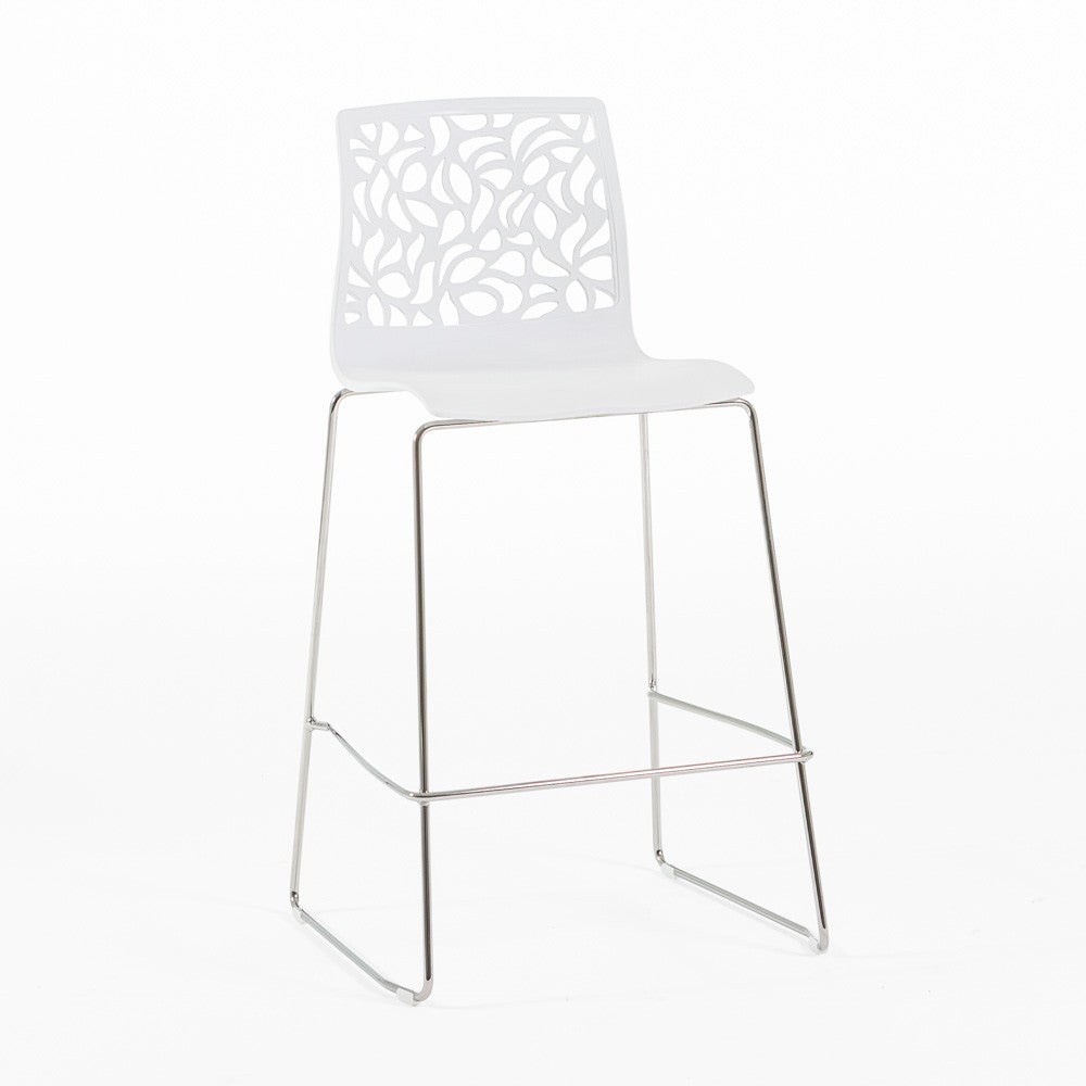 Anna XL – sgabello da cucina moderno in polipropilene, colore bianco