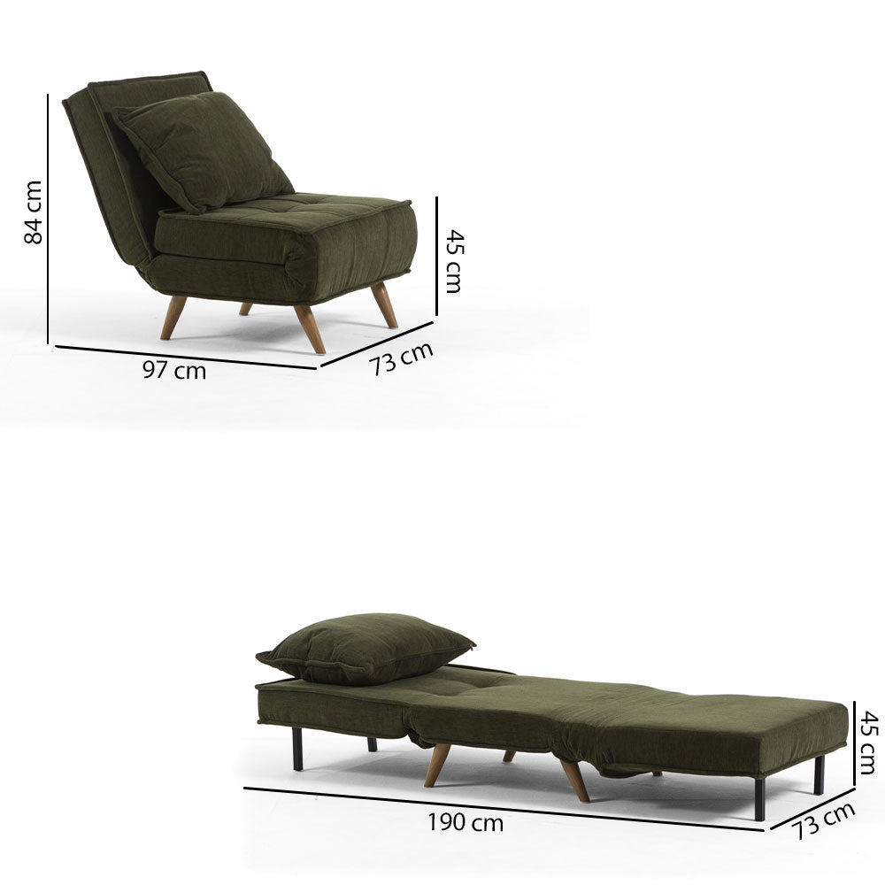 Cozy – divano letto in tessuto trapuntato con apertura facile