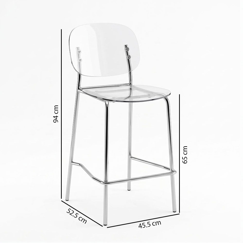 Gloss XL – sgabello trasparente 65 cm in policarbonato