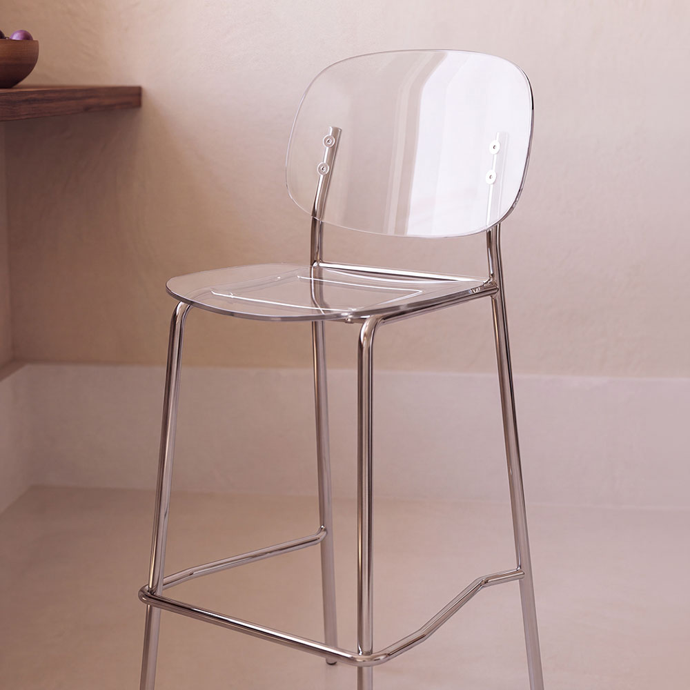 Gloss XL – sgabello trasparente 65 cm in policarbonato