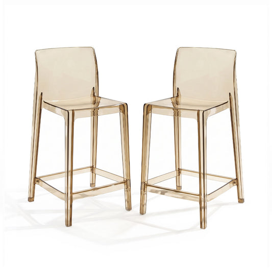 Aura XL – sgabello da cucina in policarbonato trasparente, colore champagne