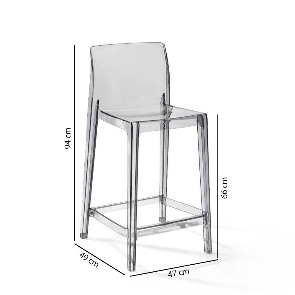 Aura XL – sgabello da cucina in policarbonato trasparente