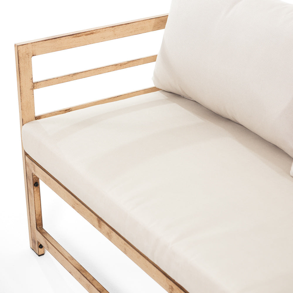 Cortina – set da giardino in metallo effetto legno anticato