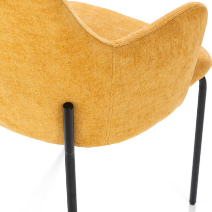 Rachele – Poltroncina in tessuto con gambe in metallo
