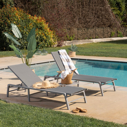 DUNA SUNBEDS + SIDE TABLE SET