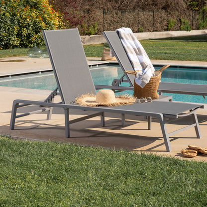 DUNA SUNBEDS + SIDE TABLE SET