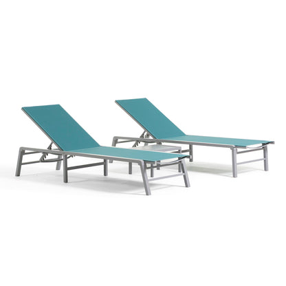 DUNA SUNBEDS + SIDE TABLE SET