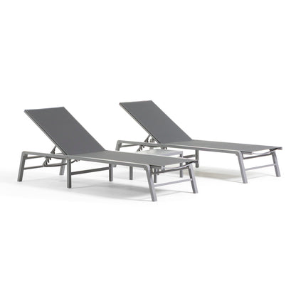 DUNA SUNBEDS + SIDE TABLE SET