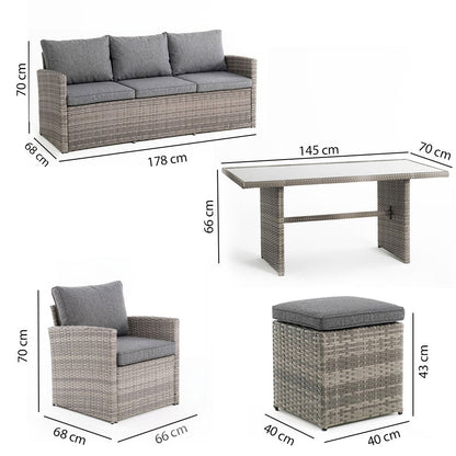 CATANIA SET-GLASS TOP