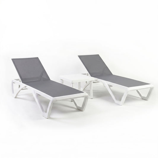 COSTA SUNBEDS + SIDE TABLE SET
