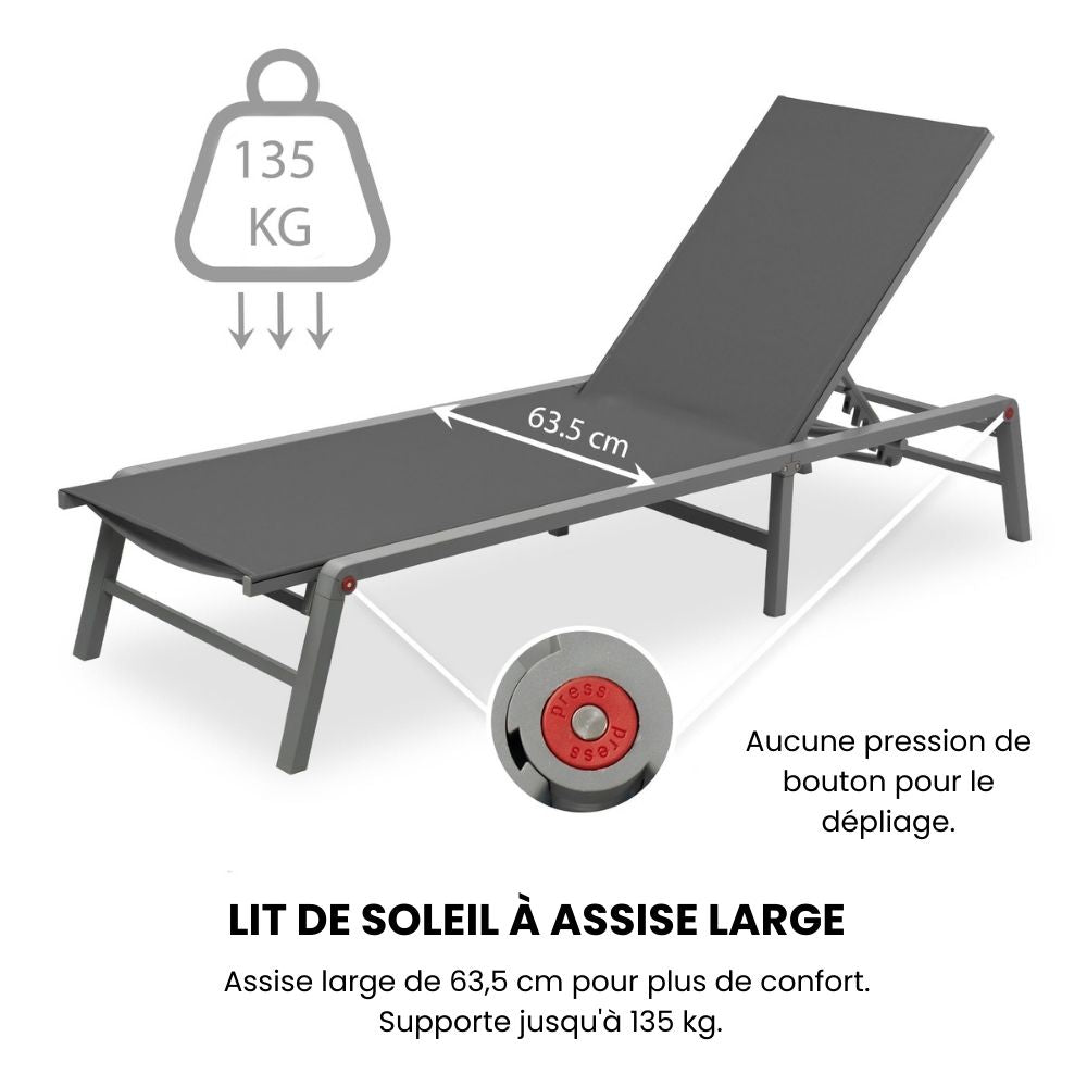DUNA SUNBEDS + SIDE TABLE SET