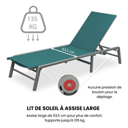 DUNA SUNBEDS + SIDE TABLE SET