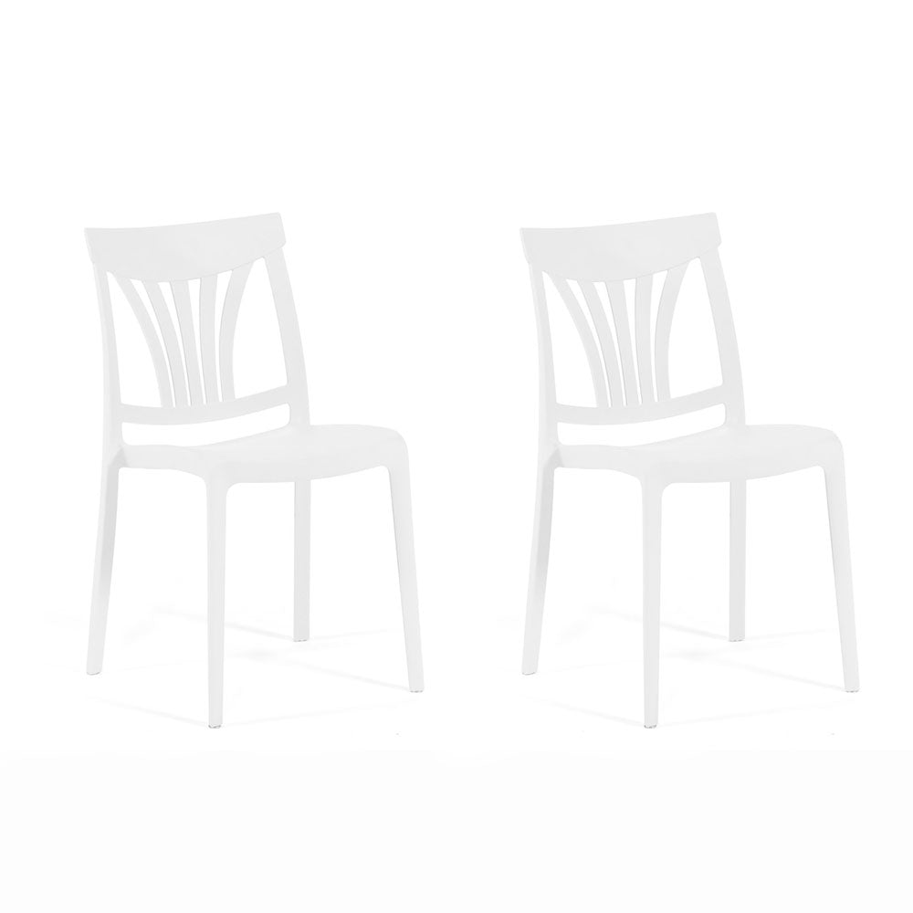 Gina – sedia in polipropilene con schienale classico, colore bianco