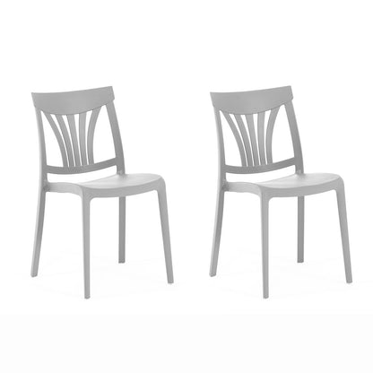 Gina – sedia in polipropilene con schienale classico, colore grigio chiaro